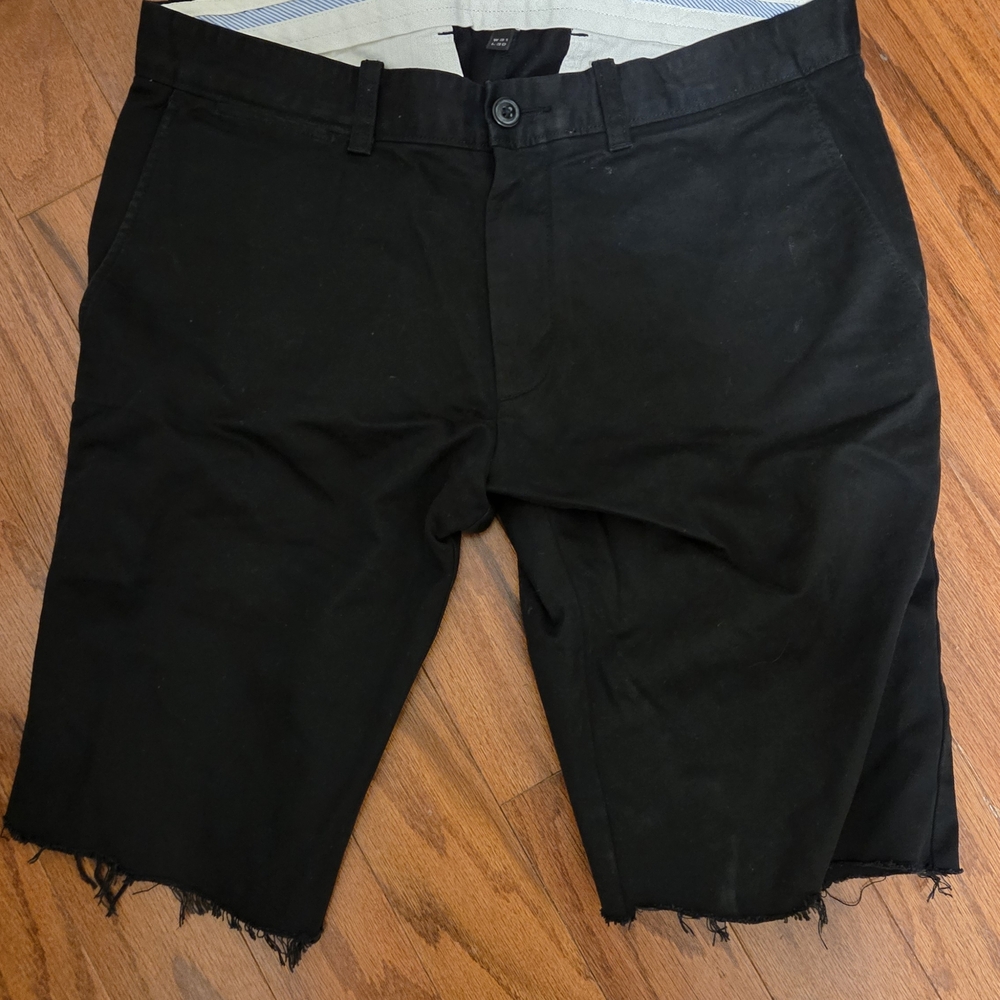 Classic Black Men's Flat Front Shorts